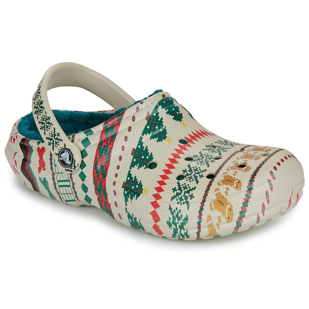 NEW Crocs Sizes M5/W7, M8/W10 Classic Lined Fair Isle Clog - Bone